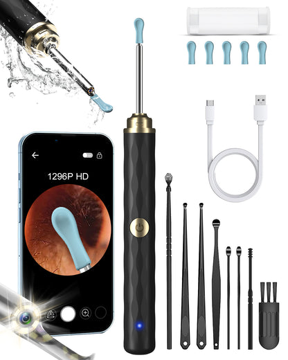 Ear Wax Removal, 1296P HD Camera, KEKOY Ear Cleaner Wireless Ear Cleaning Otoscope with 13 Pcs Kit