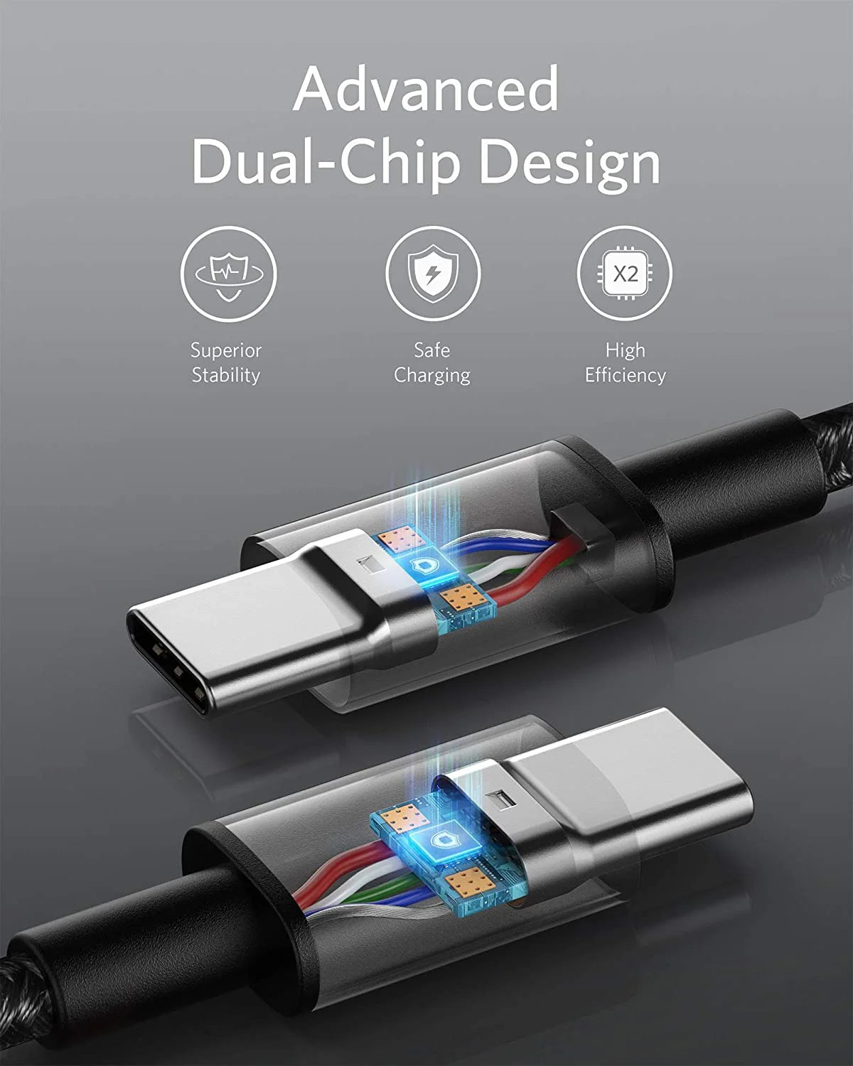 New Nylon USB-C to USB-C 100W Cable (10ft)